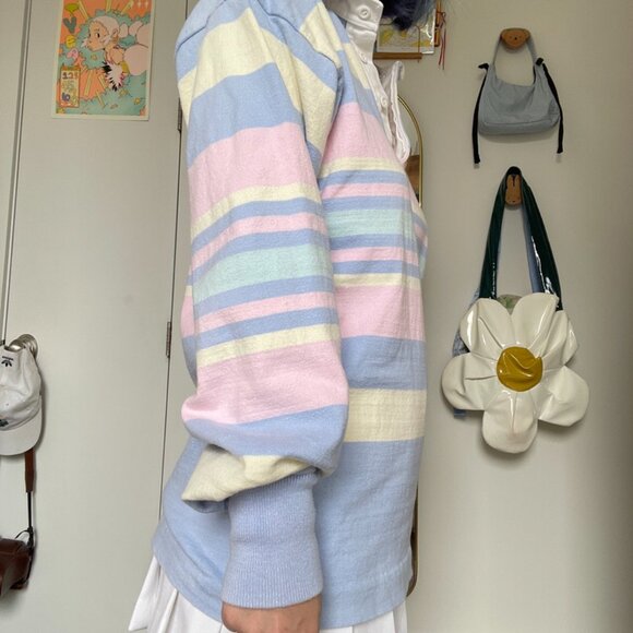 vintage pastel rugby polo long sleeve - Picture 3 of 8